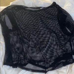 Black fish net top